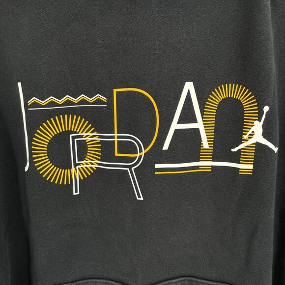 JORDAN Legacy 2 Southwestern Pullover Black Yellow Hoodie Size M - Picture 4 of 8